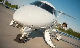The Legacy 600 private jet is a thing of beauty, and this stunning image captures its sleek and sophisticated design from the front.