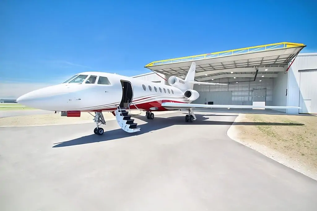 Sky N Jet DASSAULT FALCON 50 Standing tall in front of the hanger exudes power and grace with a captivating aura that captures the eye and commands attention