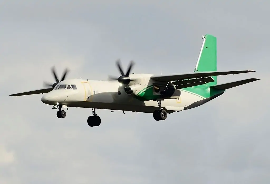 Antonov AN-132 soaring high on the sky