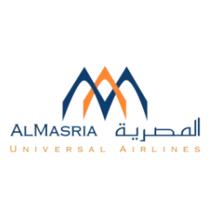 sky n jet partner ALMASRIA UNIVERSAL AIRLINES with blue and orange logo