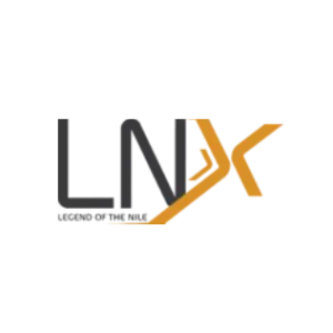 Sky N Jet Partner Legend of the nile LNX logo with black and orange color